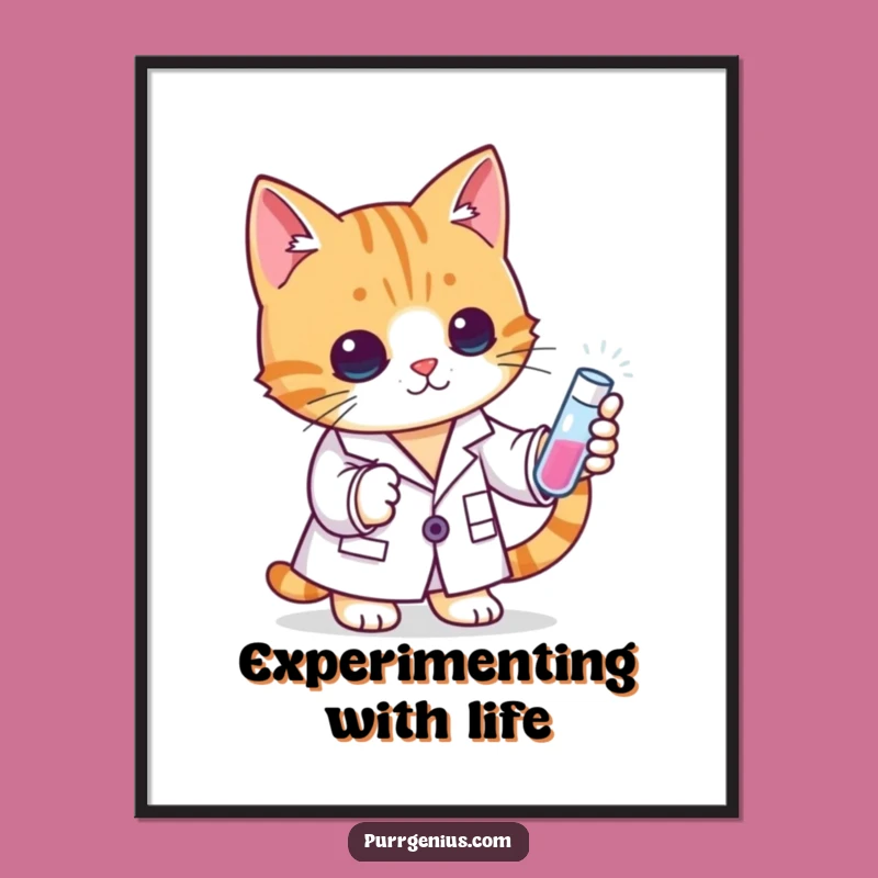 Funny Cat Scientist Digital Print: Instant Wall Art for Smart Homes