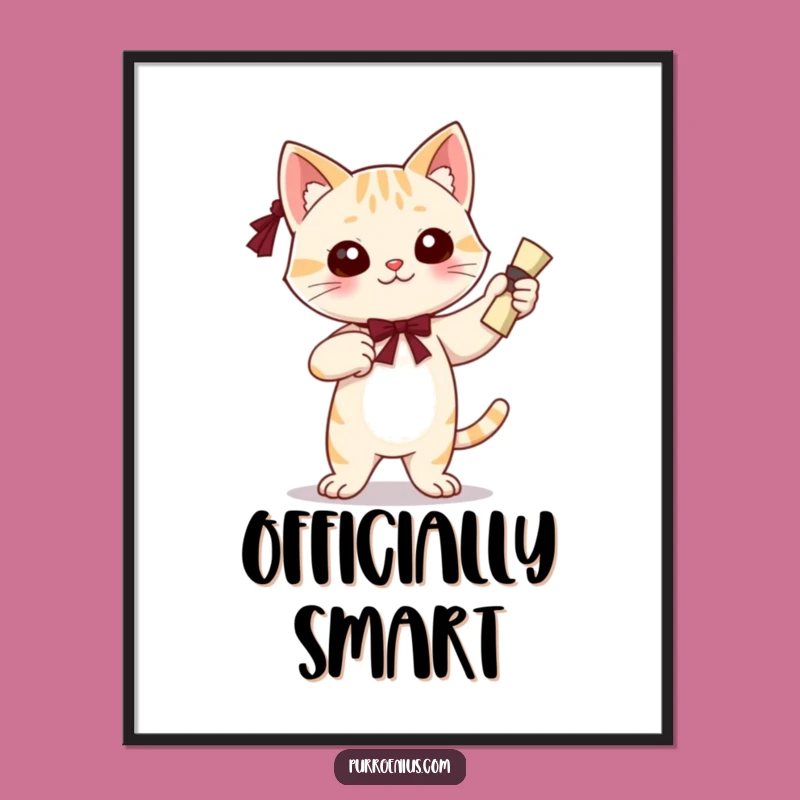 Funny Grad Cat Digital Art: Confident Diploma Decor