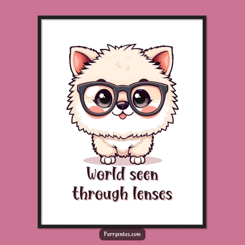 Funny Spectacled Animal Digital Art: Intelligent Decor
