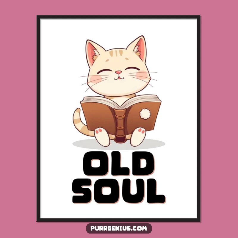 Funny Wise Cat Digital Art Print: Bring Hilarious Feline Wisdom to Your Walls
