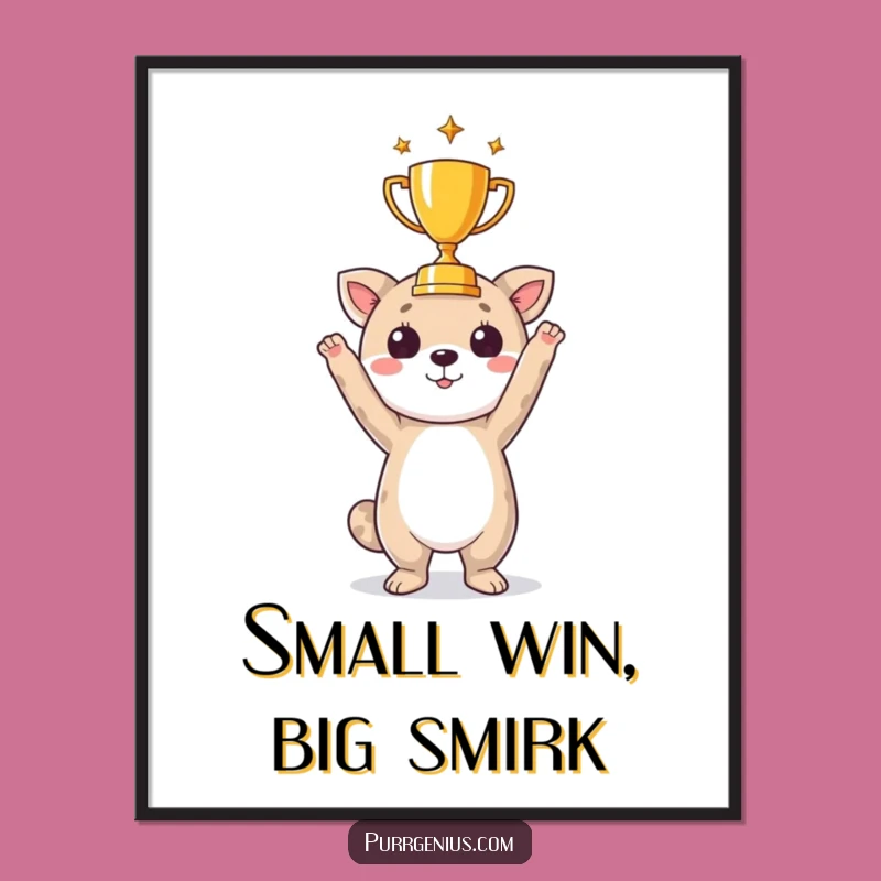 Funny Animal Trophy Digital Art: Instant Victory Decor
