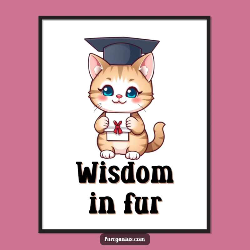 Funny Art Print: Graduate Cat Celebration, Humorous Instant Download Decor