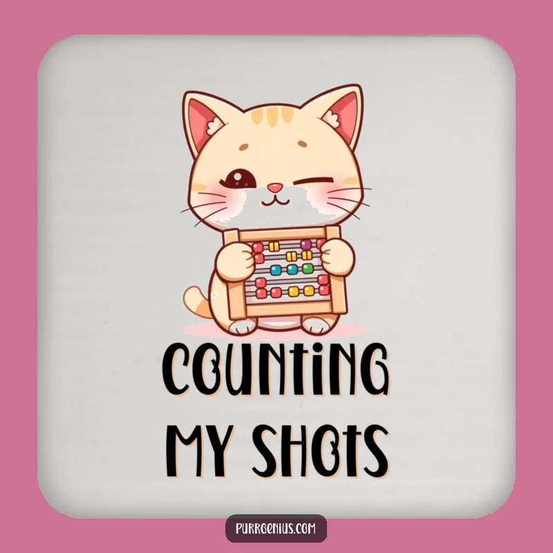Funny Cat Abacus Coaster: Witty Feline Protection, Clever Gift