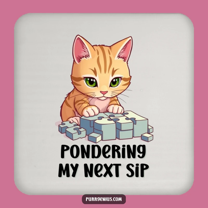 Funny Cat Puzzle Coaster Set: Protect Surfaces with Smart Style