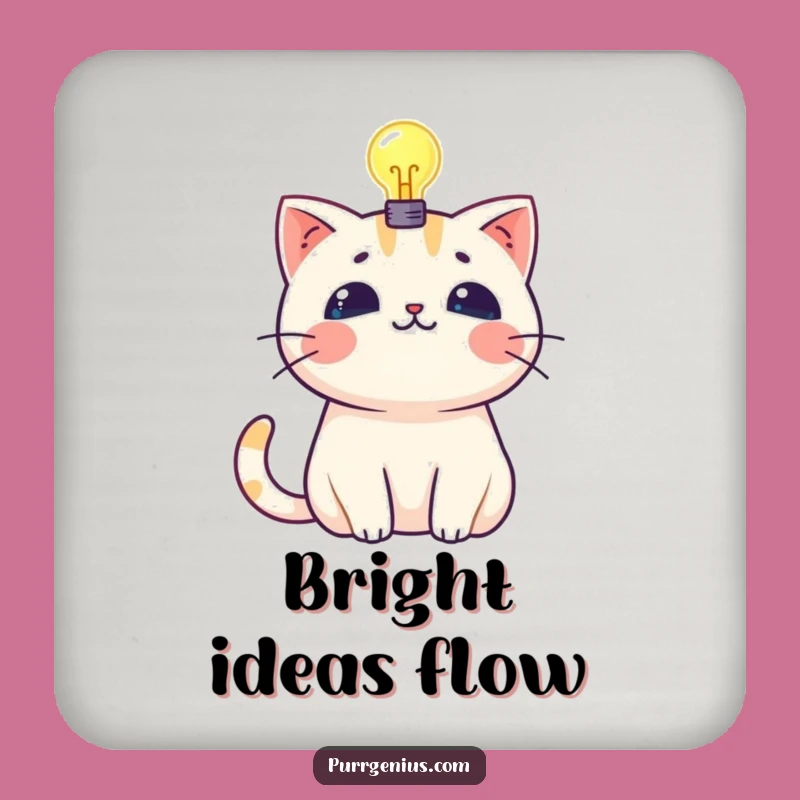 Funny Kawaii Cat Lightbulb Coaster: Protect Surfaces with Bright Ideas