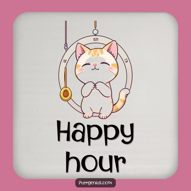 Funny Time-Traveling Cat Drink Coaster: Protect Your Surfaces with This Hilarious Feline