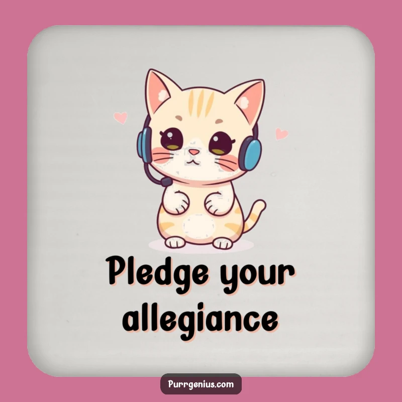 Funny Headset Cat Drink Coasters Protect Surfaces with Hilarious Feline Authority