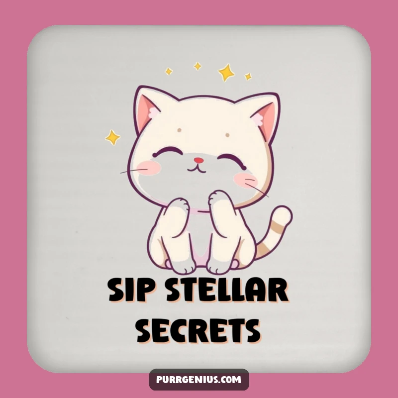 Funny Kawaii Cat Constellation Coaster: Protect Surfaces with Galactic Charm