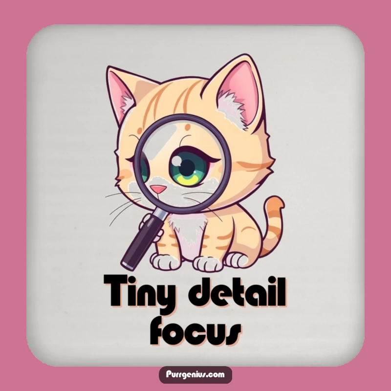 Funny Curious Cat Coaster Set: Magnified Protection, Chic Gift for Tables