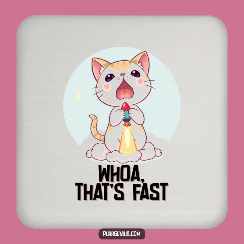 Funny Cat Rocket Launch Coaster Set: Protect Surfaces from Blast Effects