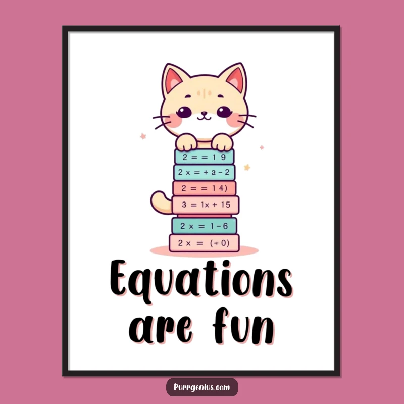 Funny Math Cat Poster: Hilarious Wall Art for the Academically Inclined!