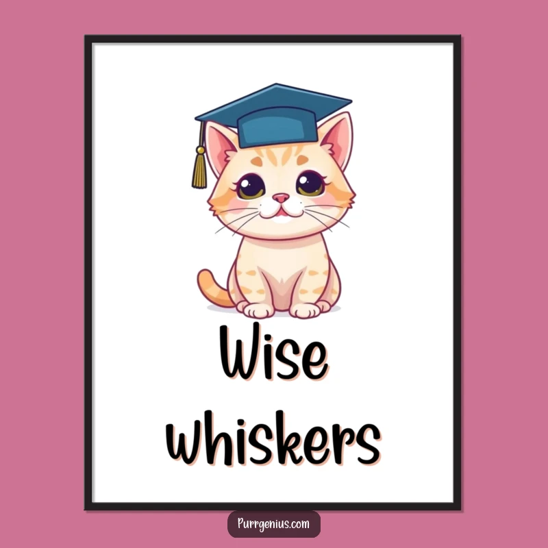 Funny Cat Graduation Cap Poster: Decorate with Scholarly Charm