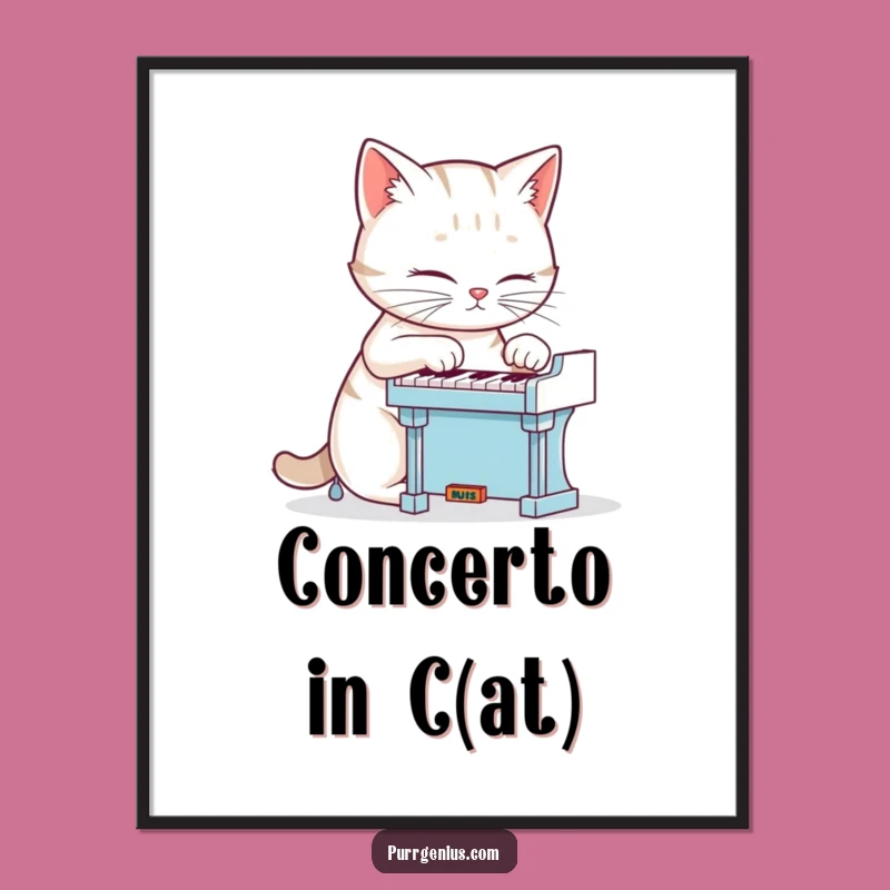 Funny Cat Piano Poster: Artistic Feline Musician Wall Art, Perfect Gift