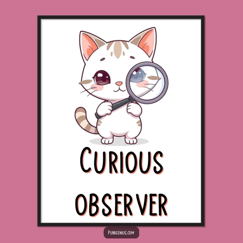 Funny Detective Cat Poster - Hilarious Wall Art for the Inquisitive Eye!