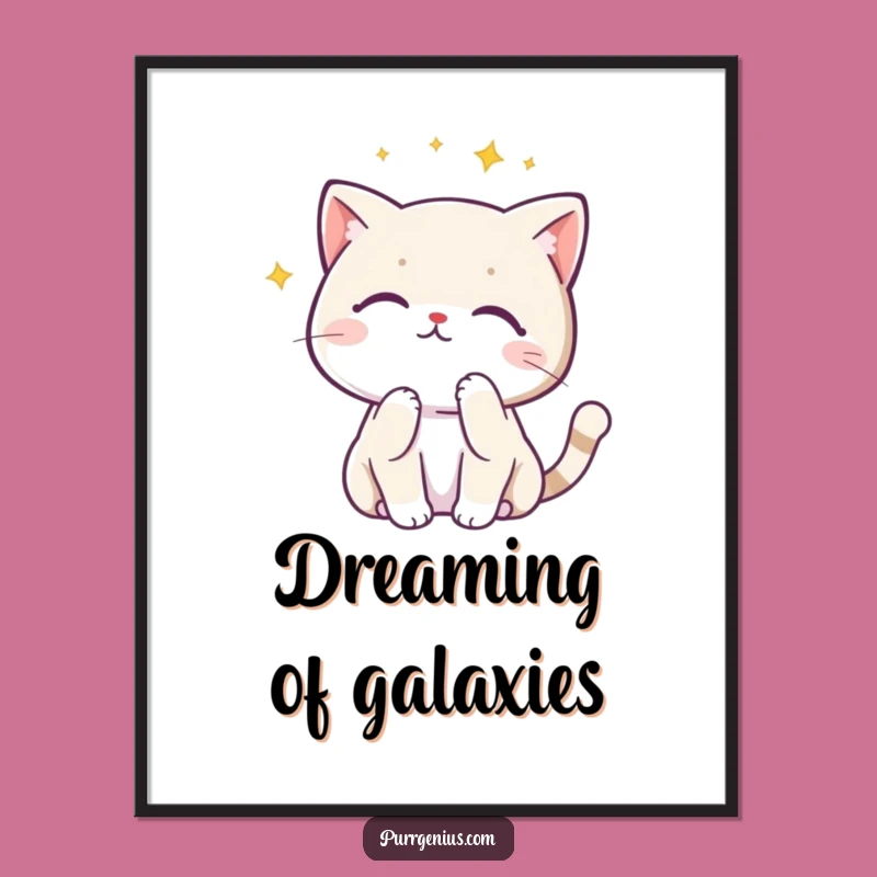 Funny Kawaii Cat Constellation Poster: Celestial Art for a Humorous Home