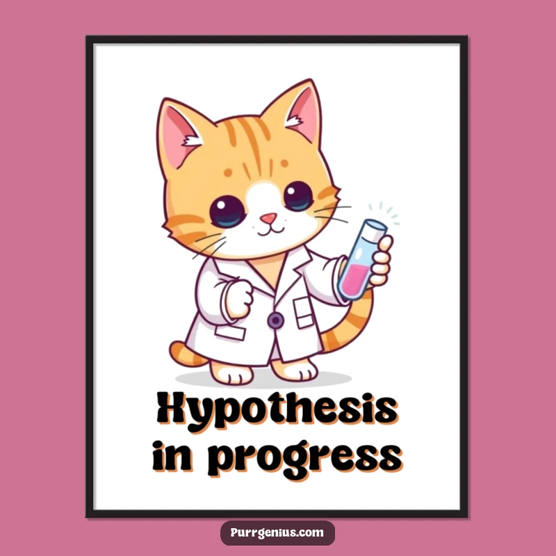 Funny Cat Scientist Poster: Hilarious Wall Art for Your Lab or Den