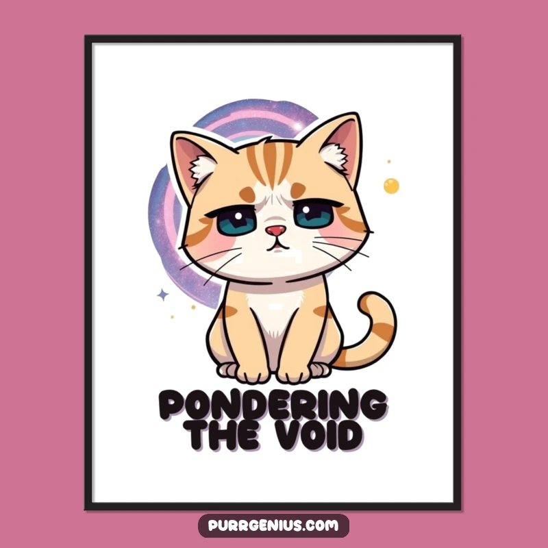 Funny Cosmic Cat Poster: Decorate Your Space with This Hilarious Feline Galaxy Art