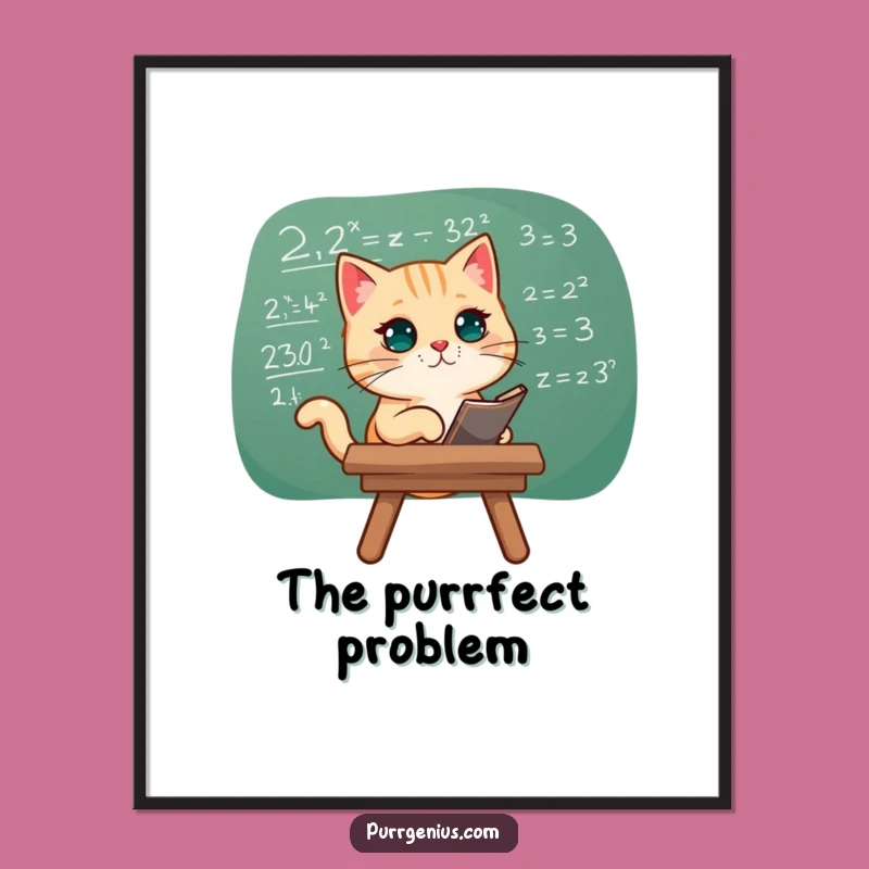 Funny Cat Math Equation Poster: Decorate with Intellectual Flair