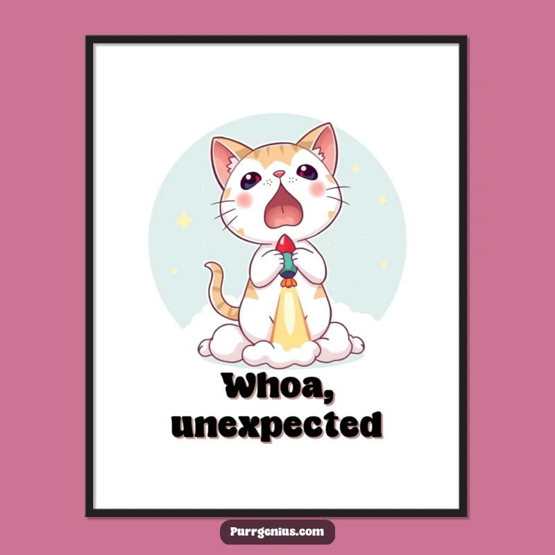 Funny Cat Rocket Launch Poster: Add Excitement to Your Walls