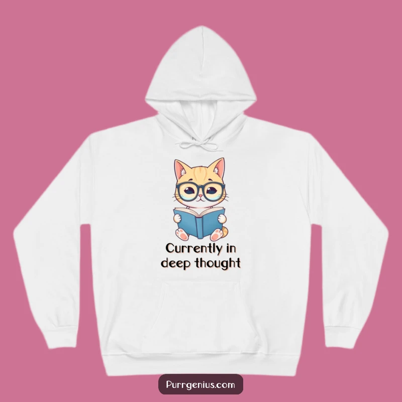 Cozy Funny Bookworm Cat Hoodie: Snuggle Up with a Good Read and Great Humor