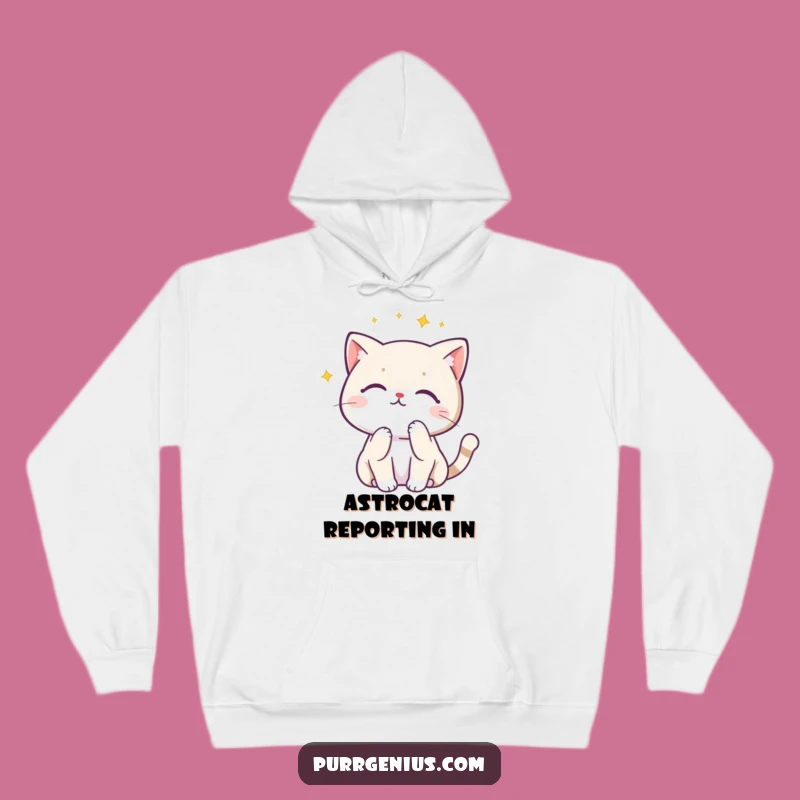 Cozy Funny Kawaii Cat Constellation Hoodie: Warm Thoughts & Galactic Style