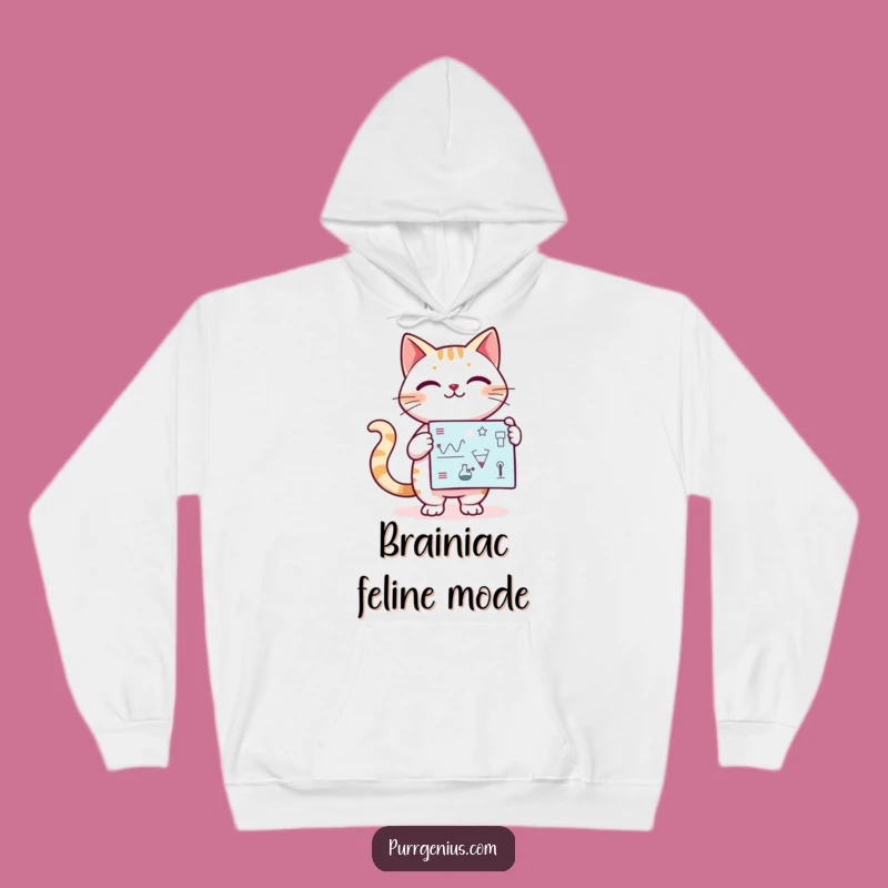 Cozy Funny Kawaii Cat Genius Hoodie: Warm Your Mind, Share Your Knowledge