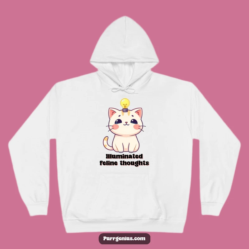 Cozy Funny Kawaii Cat Lightbulb Hoodie: Stay Inspired & Warm