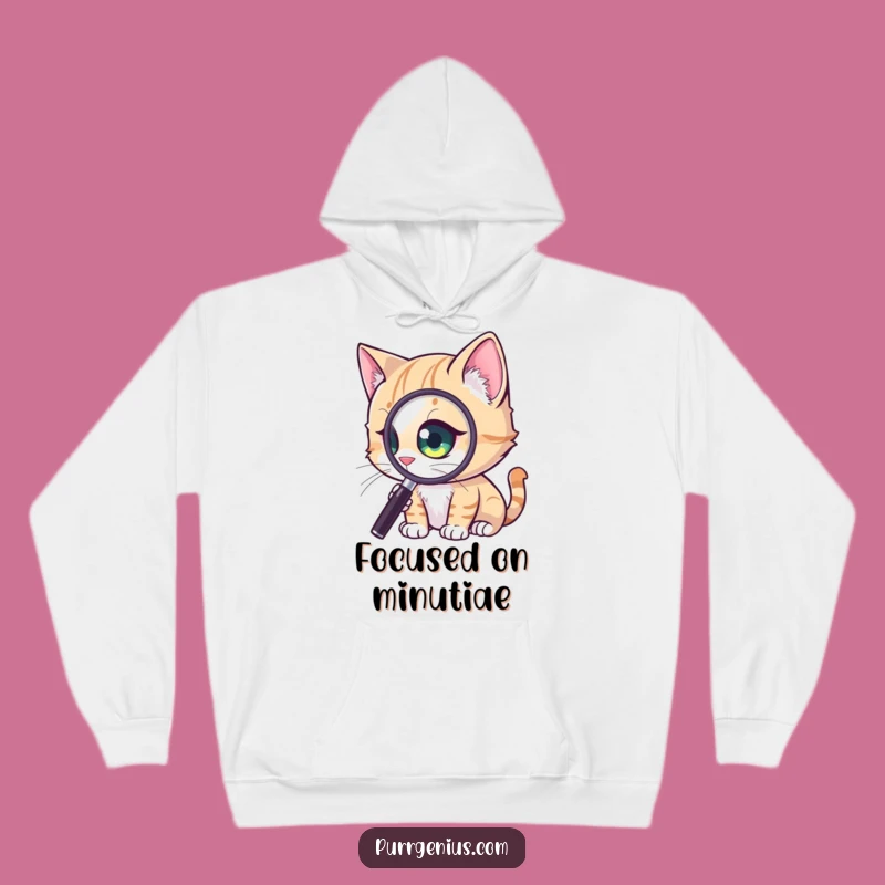 Funny Curious Cat Hoodie: Cozy Observation, Warm Gift for Detail Fanatics