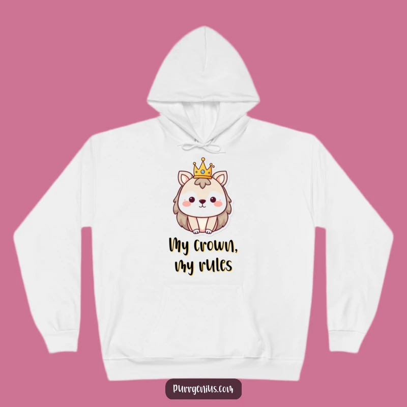 Funny Animal Tiny Crown Hoodie: Cozy Up with Regal Charm