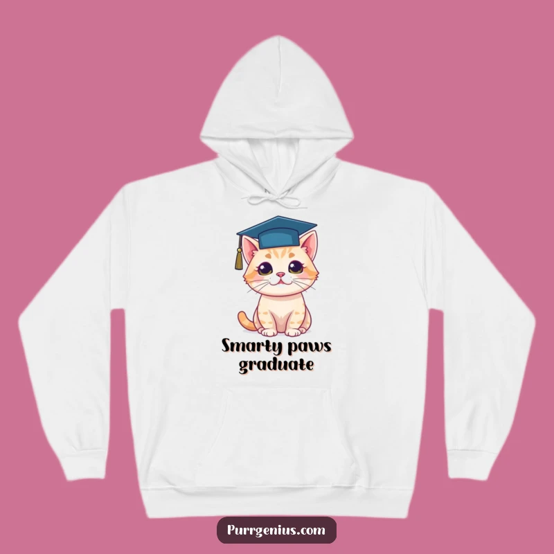 Funny Cat Graduation Cap Hoodie: Cozy Comfort for Smarty Paws