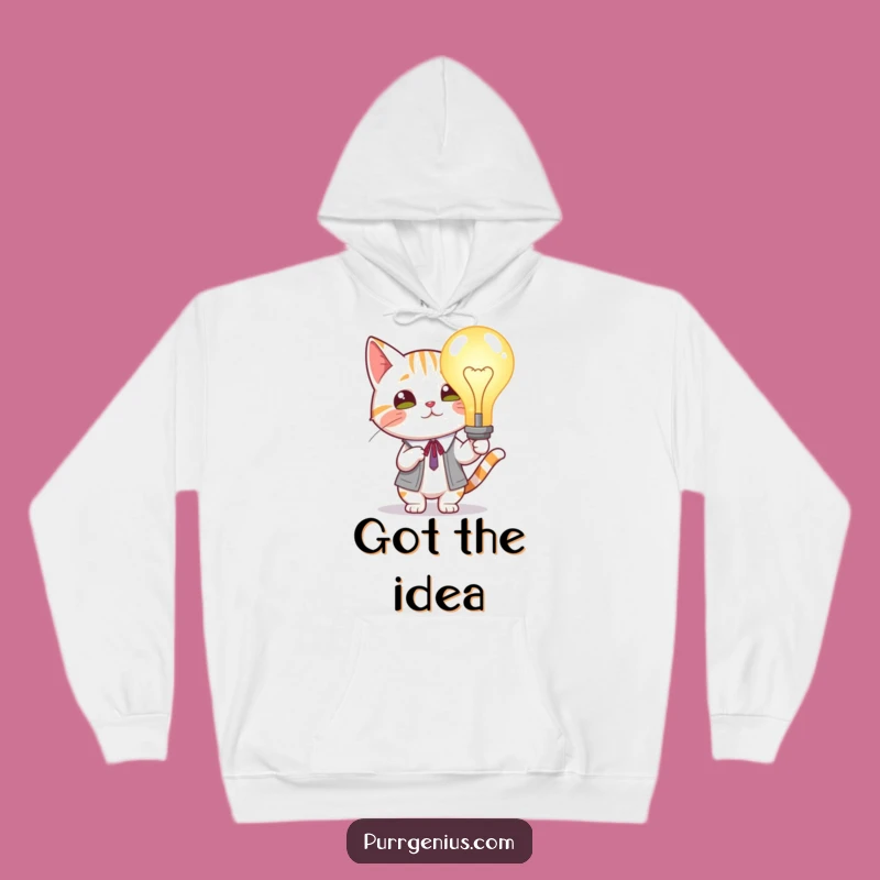 Cozy Funny Cat Lightbulb Hoodie: Warm Idea for Brainy Comfort