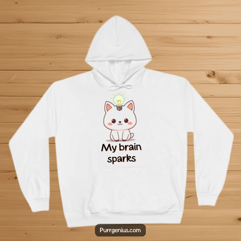 Funny animal hoodie featuring a lightbulb, representing creative thought and offering cozy comfort for the wearer.