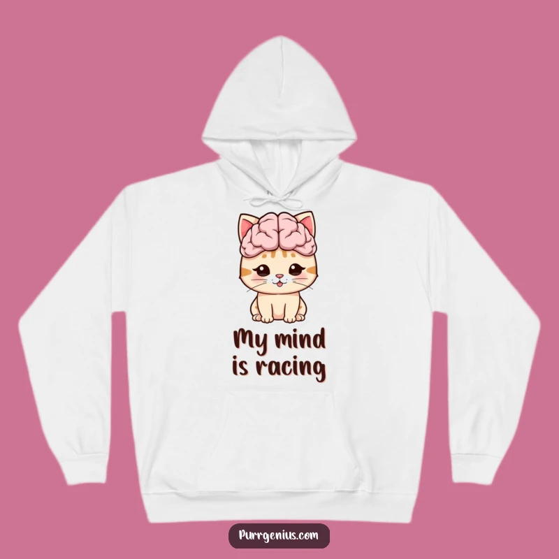 Cozy Funny Big Brain Cat Hoodie: Stay Warm & Intellectually Ahead