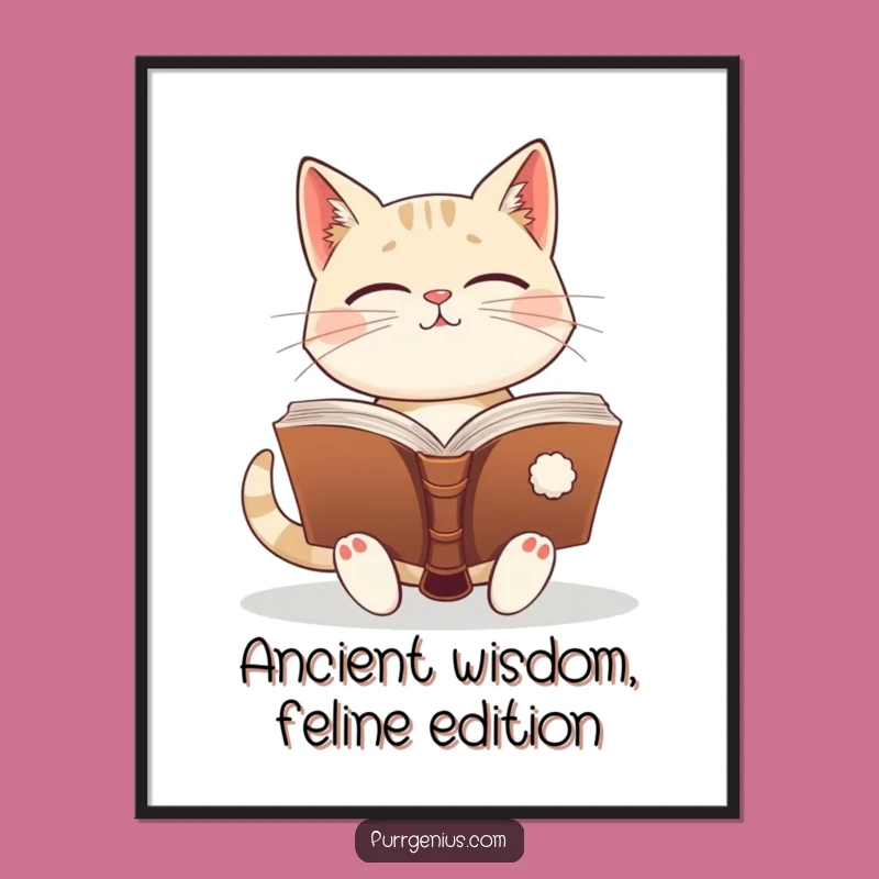 Funny Free Printable Cat Wisdom Wall Art - Enlightened Knowledge Downloadable Decor