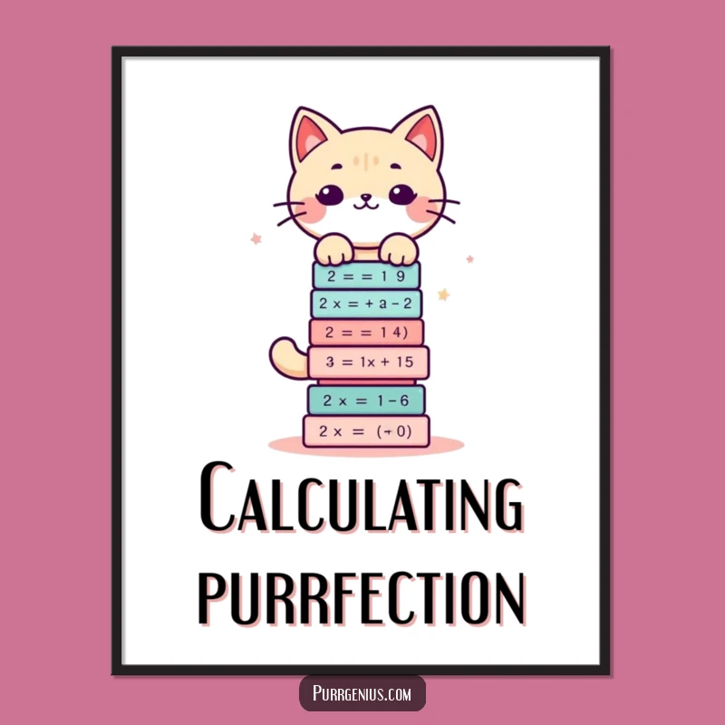Funny Free Printable Wall Art: Math Cat Genius, Hilarious Downloadable Decor!