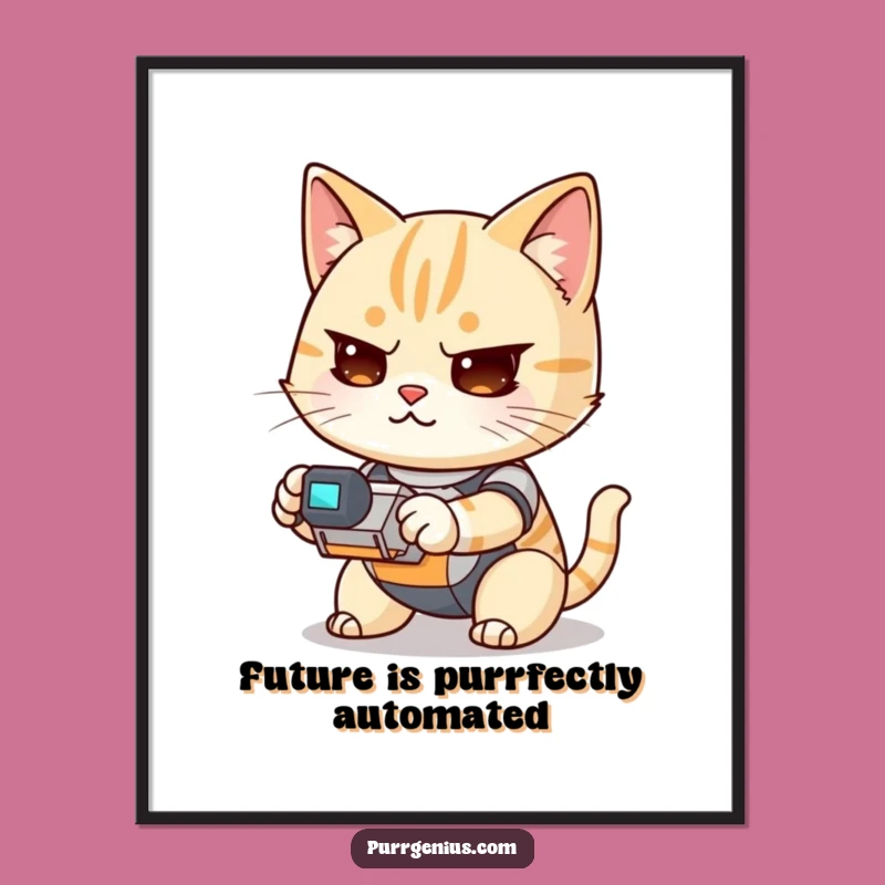 Free Printable Kawaii Cat Robot Art - Funny Downloadable Decor & DIY Gift