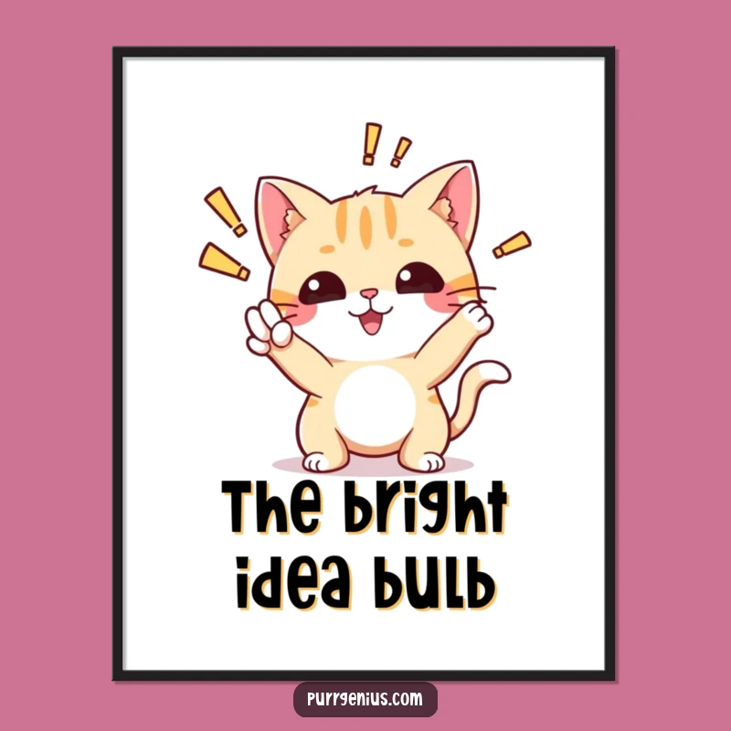 Free Printable Wall Art: Cat Aha! Discovery Moment Downloadable Art