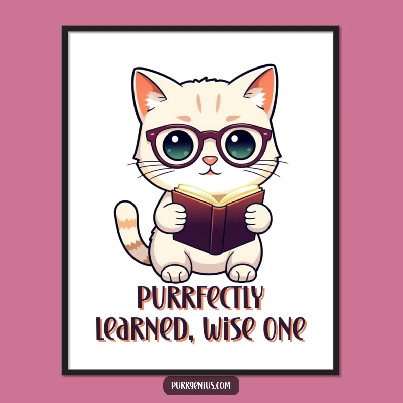 Free Printable Wall Art: Funny Cat Scholar, Quirky Downloadable Art!