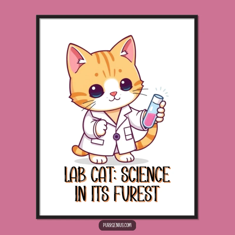 Free Printable Wall Art: Funny Cat Scientist - Quirky Downloadable Art for Your Home