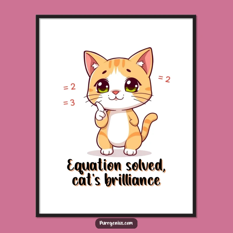 Free Printable Wall Art: Funny Equation Cat, Quirky Downloadable Art!