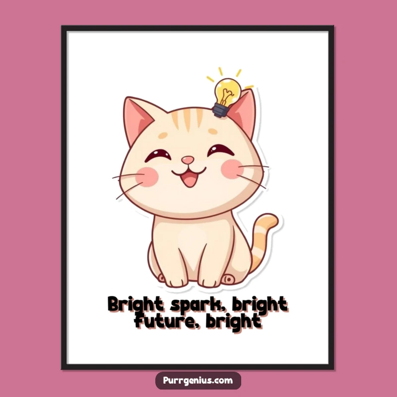 Free Printable Wall Art: Lightbulb Cat, Inspiring Funny Downloadable Decor for Thinkers