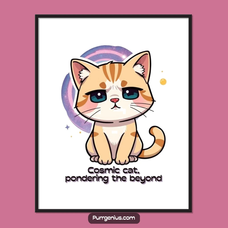 Funny Free Printable Cat Galaxy Wall Art - Cosmic Wonder Downloadable Decor