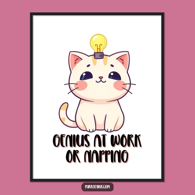 Funny Free Printable Kawaii Cat Idea Art: Cute Decor Downloadable Gift for Bright Spaces