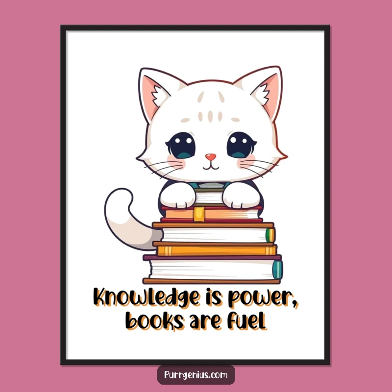 Funny Free Printable Wall Art: Scholar Cat Decor, Humorous Downloadable Art for Book Lovers