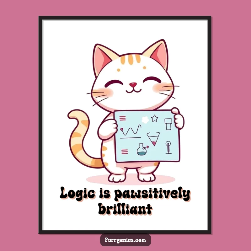 Free Printable Smart Cat Diagram Art - Funny Downloadable Decor & DIY Gift