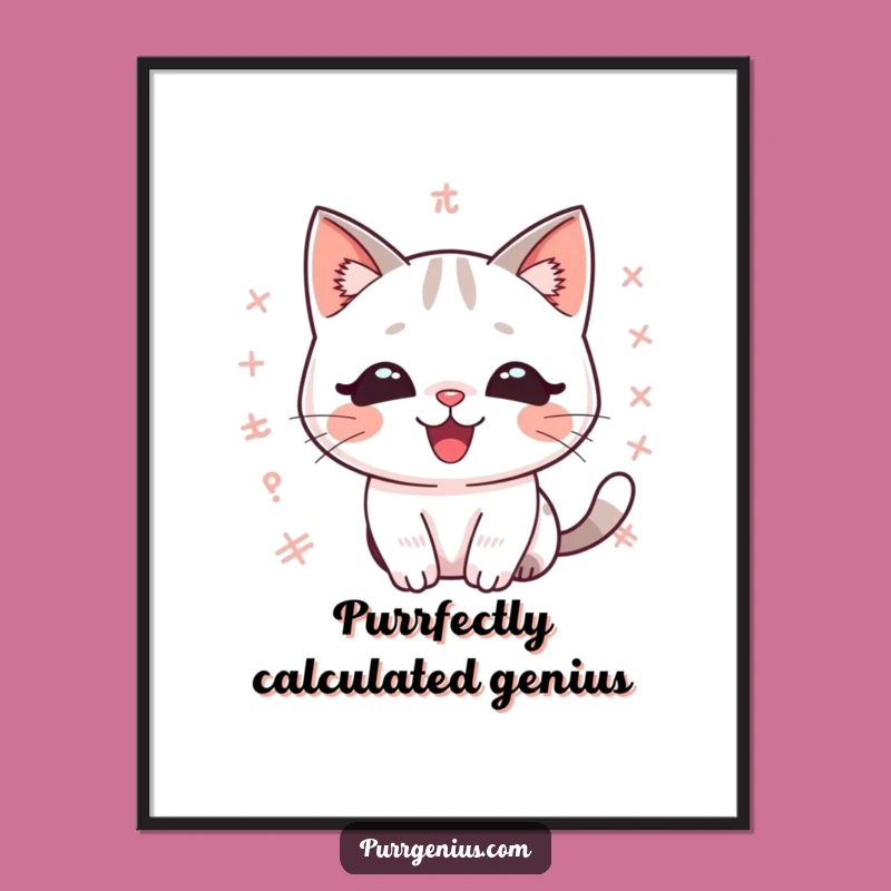 Funny Free Printable Kawaii Math Cat Wall Art: Intellectual Decor for Smart Homes!