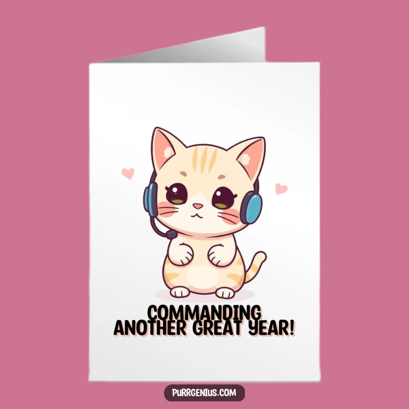 Free Printable Birthday Card: Boss Cat Downloadable Gift for Organized Celebrations