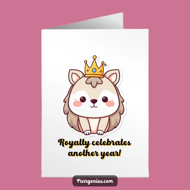 Free Printable Birthday Card: Royal Animal Crown Surprise Downloadable Gift