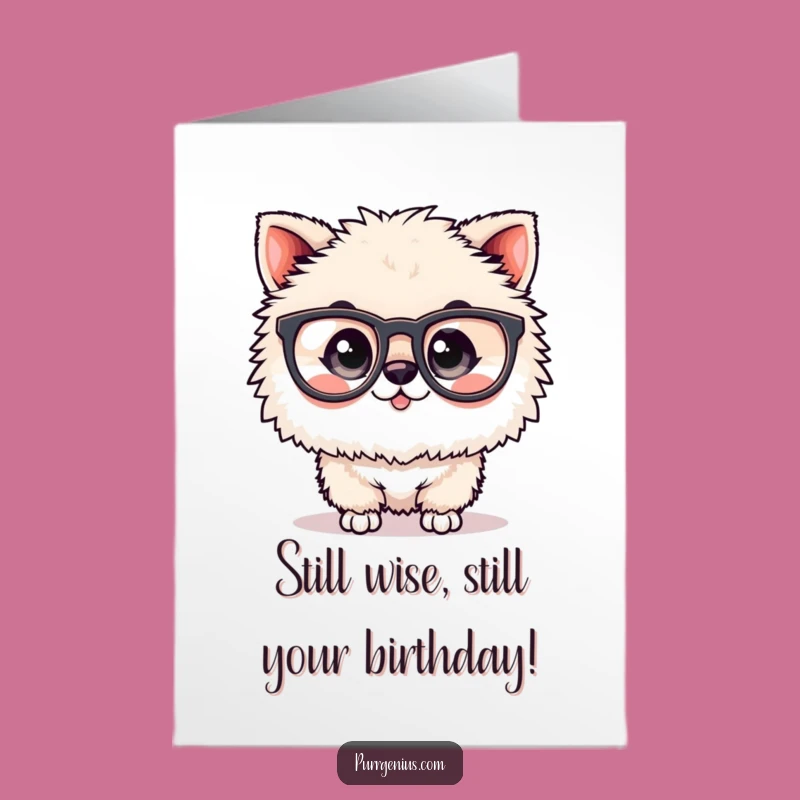 Free Printable Birthday Card: Wise Fluffy Friend - Funny Downloadable Gift