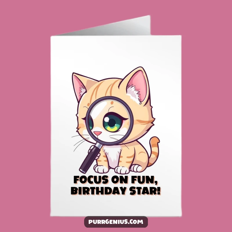 Free Printable Curious Cat Birthday Card - Funny Downloadable Gift for Detail Lovers